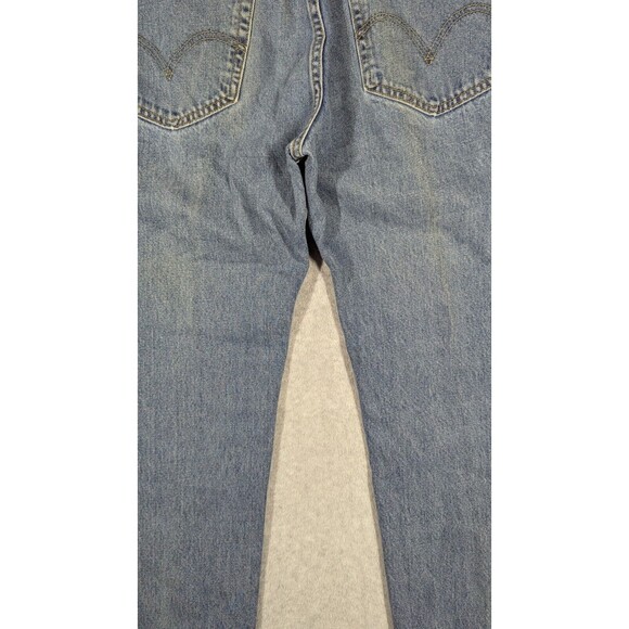 Levis Men Jeans 36x28 505 Straight Regular Fit Light Wash Denim Western - Picture 7 of 14